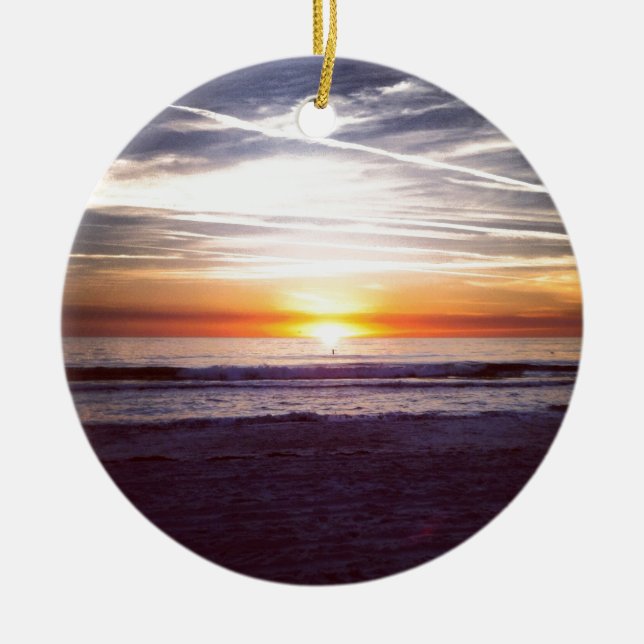 Ornement Rond En Céramique Plage sunset.jpg de St Peter (Devant)