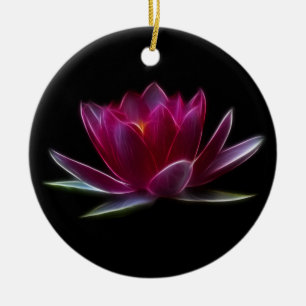 Ornement Rond En Céramique Plante aquatique de fleur de Lotus
