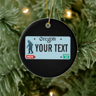 Ornement Rond En Céramique Plaque de licence Oregon Sasquatch