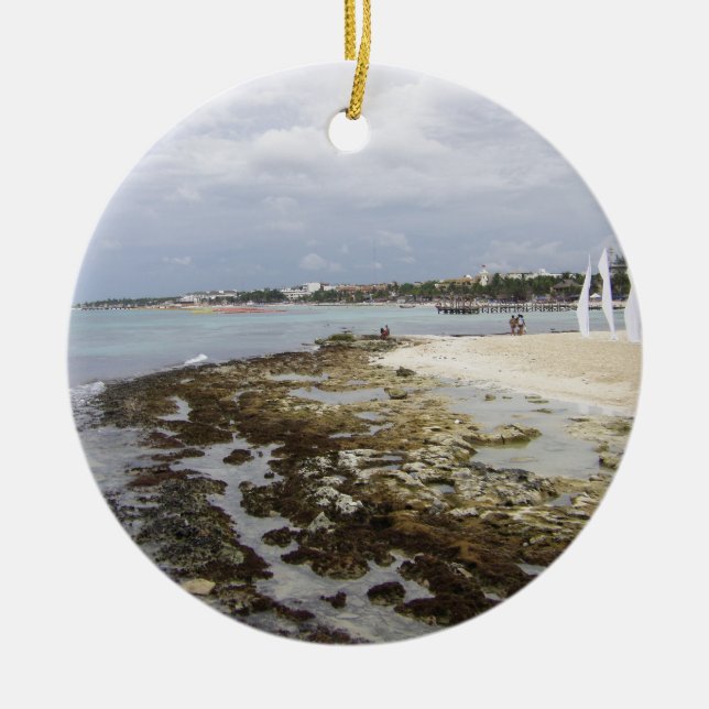 Ornement Rond En Céramique Playa del Carmen, Quintana Roo Mexique (Devant)