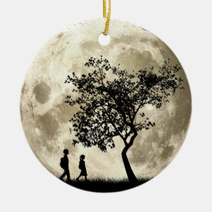 Ornement Rond En Céramique Pleine lune