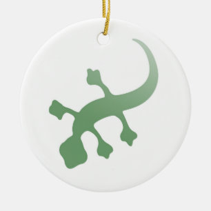 Ornement Rond En Céramique Poetica Gecko en vert