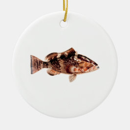 Ornement Rond En Céramique Poissons de mérou