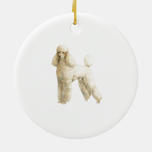 Ornement Rond En Céramique Poodle — Clip de chiot (Dos)