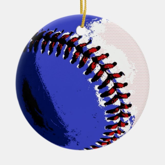 Ornement Rond En Céramique Pop Art Baseball (Devant)