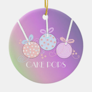 Ornement Rond En Céramique Pops de gâteaux Pastel