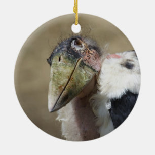 Ornement Rond En Céramique Portrait de cigogne Marabou