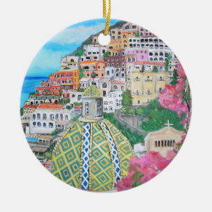 Ornement Rond En Céramique Positano, Italie