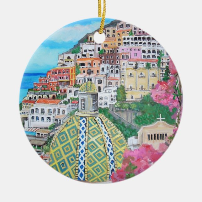 Ornement Rond En Céramique Positano, Italie (Devant)