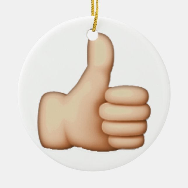 Ornement Rond En Céramique Pouce vers le haut - Emoji (Devant)