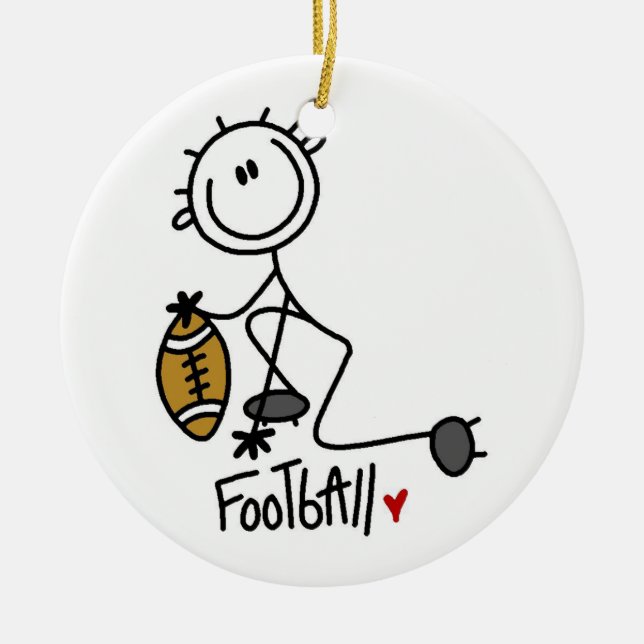 Ornement Rond En Céramique Pour l'amour du football (Devant)