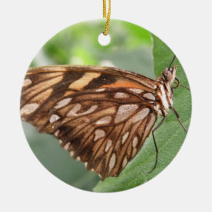 Ornement Rond En Céramique Pretty Brown Butterfly Ornament