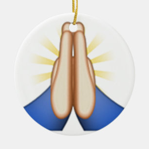 Ornement Rond En Céramique prier émoji