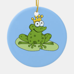 Ornement Rond En Céramique Prince Ornament de grenouille