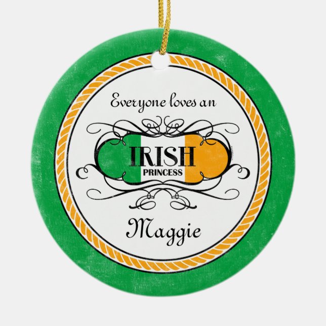 Ornement Rond En Céramique Princesse irlandaise Personalized Ornament (Devant)