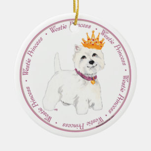 Ornement Rond En Céramique Princesse Ornament de Westie