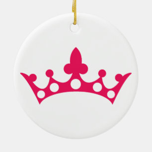 Ornement Rond En Céramique Princesse Rose Tiara