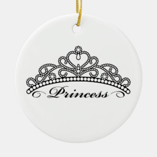 Ornement Rond En Céramique Princesse Tiara Ornament