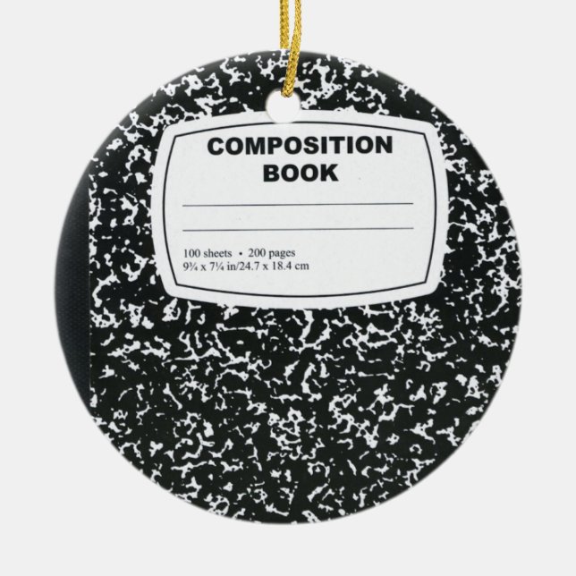 Ornement Rond En Céramique Professeur de livre de composition (Devant)