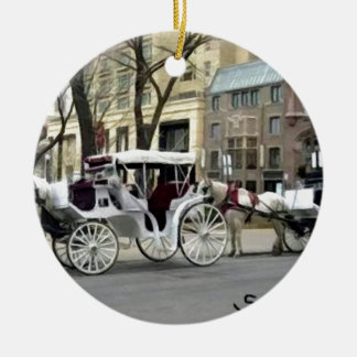 Ornement Rond En Céramique Promenade en calèche à Chicago