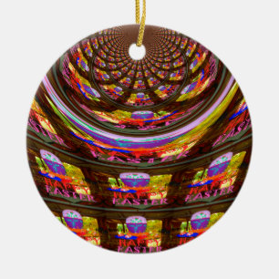 Ornement Rond En Céramique Psychédélique Pâques Kaleidoscope Art