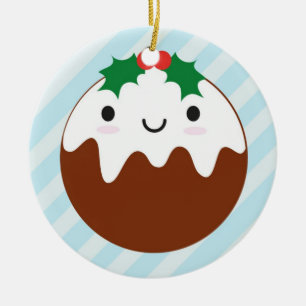 Ornement Rond En Céramique Pudding mignon de Noël
