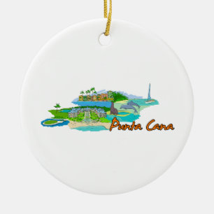 Ornement Rond En Céramique Punta Cana - Mexico.png