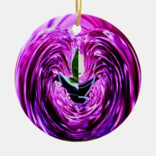 Ornement Rond En Céramique Purple Love_