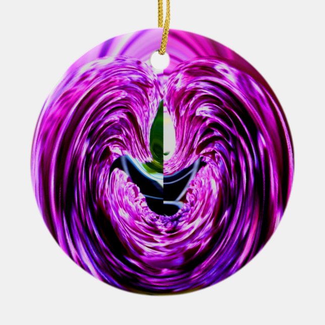 Ornement Rond En Céramique Purple Love_ (Devant)