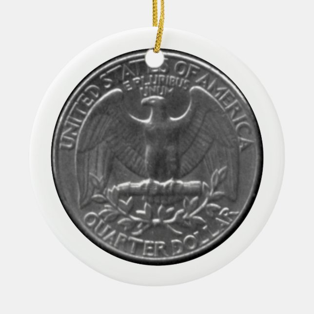 Ornement Rond En Céramique Quart d'Eagle d'Américain (Devant)
