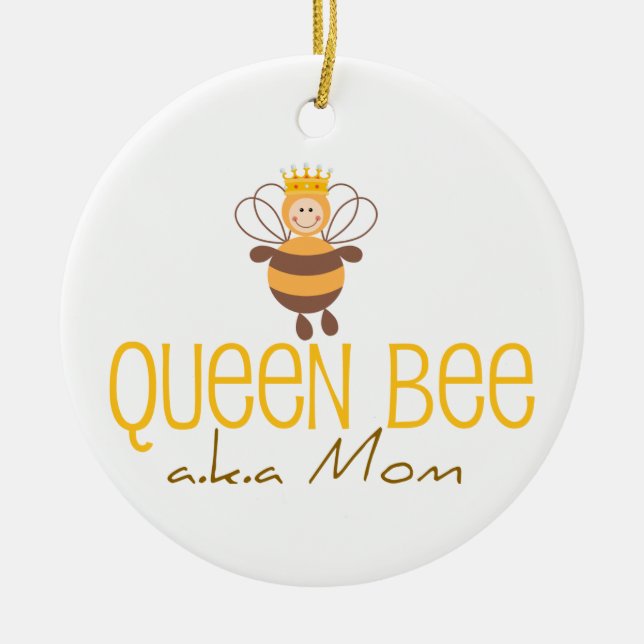 Ornement Rond En Céramique Queen Bee AKA Maman (Devant)
