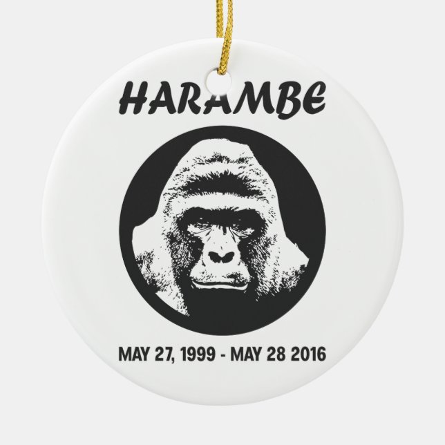Ornement Rond En Céramique Rappelez-vous Harambe (Devant)