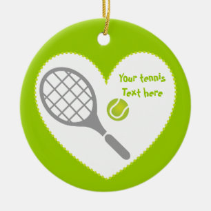 Ornement Rond En Céramique Raquette de tennis et coutume de balle