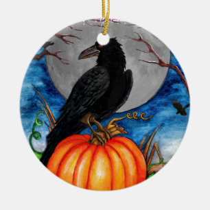 Ornement Rond En Céramique Raven