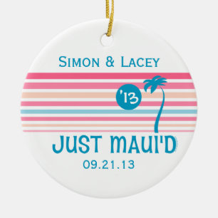 Ornement Rond En Céramique Rayure juste Maui'd