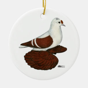 Ornement Rond En Céramique Red Wing Pigeon