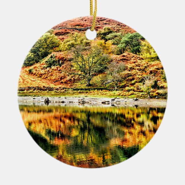 ORNEMENT ROND EN CÉRAMIQUE RÉFLEXIONS DU LAC (Devant)