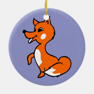 Ornement Rond En Céramique Renard de dessin