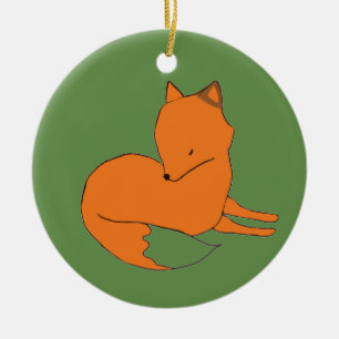Ornement Rond En Céramique Renard de l'ornement Red Fox