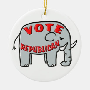Ornement Rond En Céramique RÉPUBLICAIN de VOTE (éléphant)