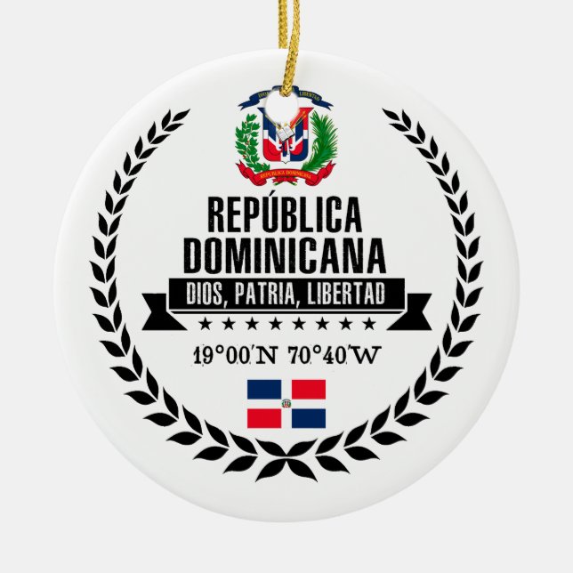 Ornement Rond En Céramique République dominicaine (Devant)