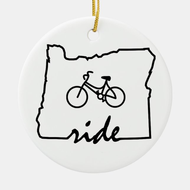 Ornement Rond En Céramique Ride Oregon (Cyclisme) (Devant)