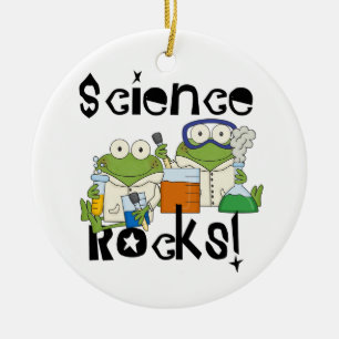 Ornement Rond En Céramique Roches de la Science de grenouilles