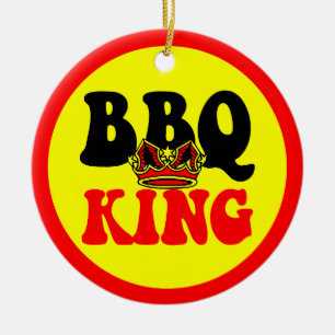 Ornement Rond En Céramique Roi de BBQ