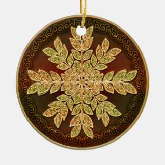 Ornement Rond En Céramique Rosette d'or d'ornement