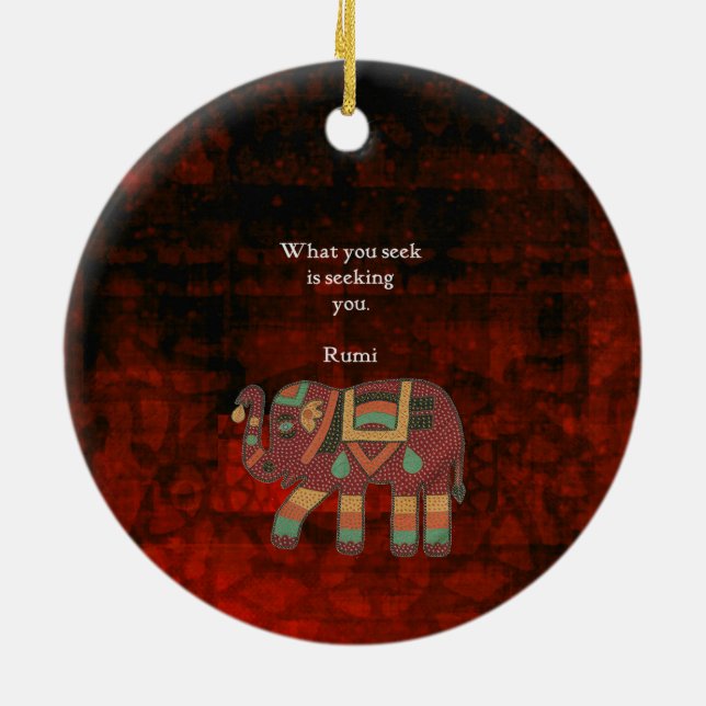 Ornement Rond En Céramique Rumi Inspirationnel Ce Que Vous Cherchez Citer (Dos)