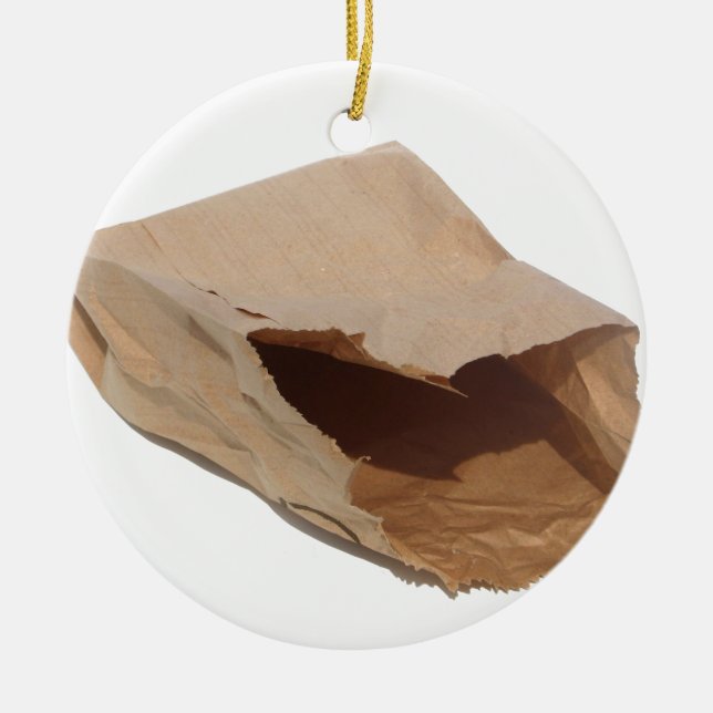 Ornement Rond En Céramique Sac de papier Brown (Devant)