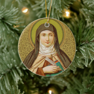 Ornement Rond En Céramique Saint-Teresa d'Avila (SNV 27)