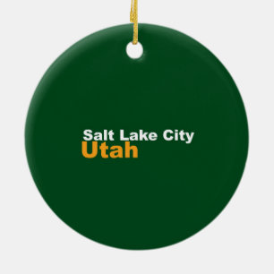 Ornement Rond En Céramique Salt Lake City, Utah Orament