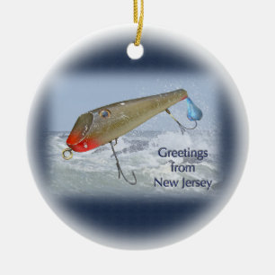 Ornement Rond En Céramique Salutations Du New Jersey Fishing Lure